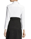 Zetra Bracelet-Sleeve Blouse, White