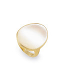 Lunaria Mother-of-Pearl Ring in 18K Yellow Gold, Size 7