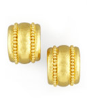 Amalfi Granulated 19k  Gold Huggie Earrings