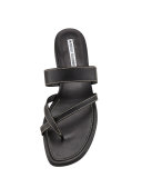Susa Flat Leather Sandal, Black
