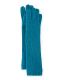 Long Cashmere Tech Gloves, Teal