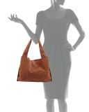 Duplex Suede Satchel Bag, Saddle