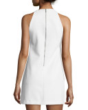 Lizbeth Sleeveless Crepe Mini Dress, White