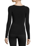 Buenos Aires Long-Sleeve Pullover Top, Black