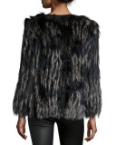 Two-Tone Fox Fur Coat, Ebony