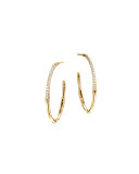 Bamboo 18k Gold Small Diamond Hoop Earrings