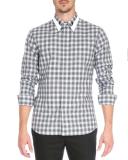 Plaid Shirt with Contrast Collar, Black