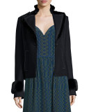 Whipstitched Mink Fur-Detail Jacket