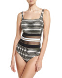Regatta Metallic-Stripe One-Piece Swimsuit