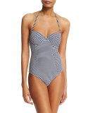 Striped Bandeau One-Piece Swimsuit