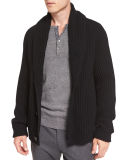 Ribbed Wool-Blend Cardigan