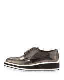 Spazzolato Leather Lace-Up Creeper, Anthracite