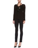 Rayon Knit Skinny Pants, Coffee 