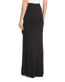 Bella Tie-Waist Maxi Skirt, Black