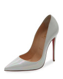 So Kate Patent 120mm Red Sole Pump, White 