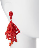 Large Lace Impatiens Flower Drop Earrings