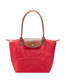 Le Pliage Medium Shoulder Tote Bag, Red Garance