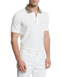Regatta Contrast-Collar Polo Shirt, Optical White