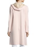 Long Contrast-Facing Jacket w/ Hood
