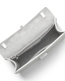 Yasmeen Small Studded Clutch Bag, Optic White/Palladium
