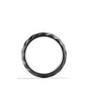 Modern Cable Wide Band Ring with Black Titanium