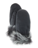 Toscana Leather Mittens, Black