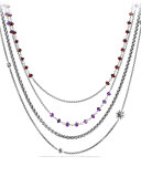 Starburst Chain Necklace with Amethyst and Garnet