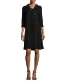 Allure Knit Scoop-Neck Cap-Sleeve Sheath Dress, Caviar