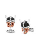 Silver Skull-Head Savage Cuff Links