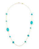 18k Rock Candy Turquoise Station Necklace, 37"