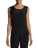 Silk Crepe Mid-Length Tank