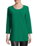 Ottoman Knit 3/4-Sleeve Tunic