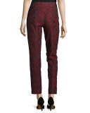 Tina Jacquard Ankle Pants, Marsala