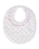 Fairy Tale Princess Floral Baby Bib, Pink/White