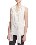 Fil Coupé Shell w/ Fringe Scarf, Frost