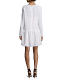 Jayne Lace-Inset Cocktail Dress, White