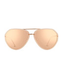 Oversized Aviator Sunglasses, Rose