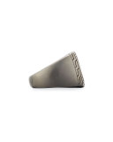 Men's Batu Classic Chain Silver Signet Ring with Black Sapphires, Size 10
