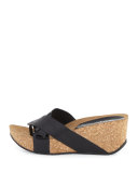 Gallo Crisscross Wedge Sandal, Black