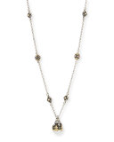 Pink Tourmaline & Pearly Pendant Necklace