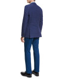Faded Check Two-Button Sport Coat, Bright Blue