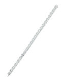 18k White Gold Round and Baguette Diamond Bracelet