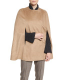 Marta Double-Faced Wool-Blend Cape, Gingersnap