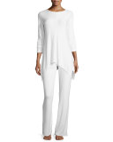 Uneven-Hem Lounge Top