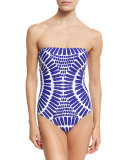 Algiers Bandeau One-Piece Swimsuit, Blue