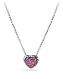 Heart Pendant Necklace with Pink Sapphire