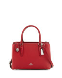 Brooklyn 28 Leather Carryall Bag, Silver/Red Currant