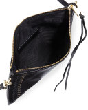 Jon Whipstitch Leather Crossbody Bag, Black