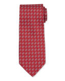 Interlocking Gancini-Print Silk Tie