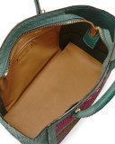 Brera 34 Python Sport Satchel Bag, Turquoise/Pink/Brown/Purple